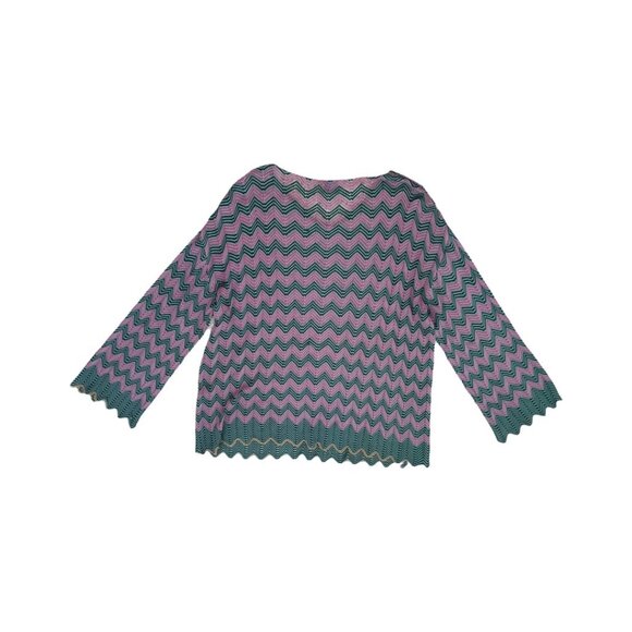 Missoni collection chevron multicolor V neck top size M - Picture 3 of 5